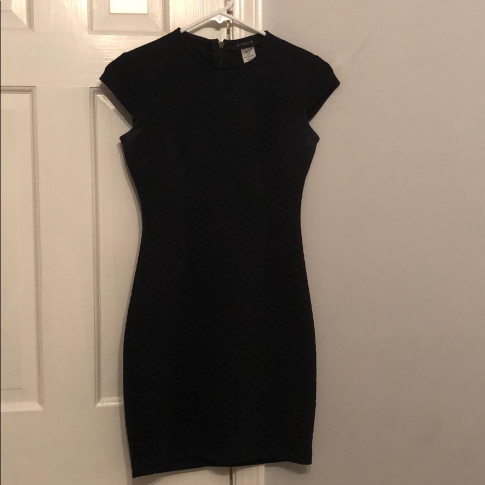 Black quilted mini dress